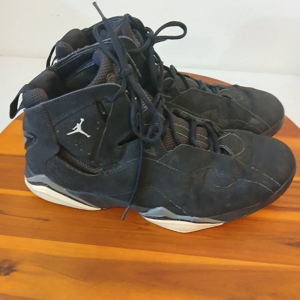 Nike Air Jordan True‎ Flight Mens 12 Black Basketball Shoes Sneakers 342964-010